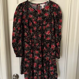 Cat & Jack Red and Green A-line Dress with Long Sleeves